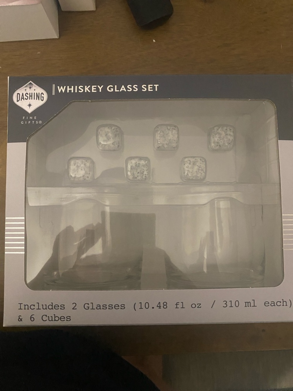 Dashing Whiskey Glass Set with Chill Cubes - Gray and Clear
